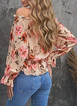 トップス andequal volume off shoulder blouse CUPSHE Women's Tops Asymmetrical Off-Shoulder Shirt